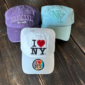 Set of Three New York Themed Caps